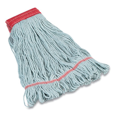 Coastwide Professional Looped-End Wet Mop Head, PET/Cotton Blend, Large, 5" Headband, Blue (24420791)