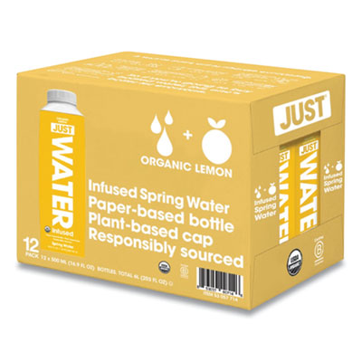Just Water Infused Spring Water, Lemon, 16.9 oz Bottle, 12/Carton (JGD00714)