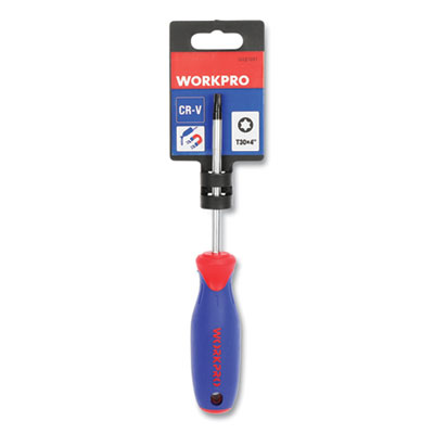 Workpro Straight-Handle Cushion-Grip Screwdriver, T30 TORX Tip, 4" Shaft (W021051WE)