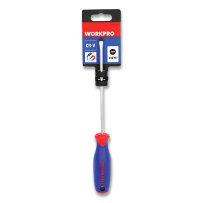 Workpro STRAIGHT-HANDLE CUSHION-GRIP SCREWDRIVER, 3/16" SLOTTED TIP, 6" SHAFT (24394489)