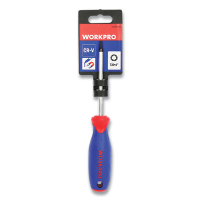 Workpro Straight-Handle Cushion-Grip Screwdriver, T20 TORX Tip, 4" Shaft (W021049WE)