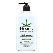 Hempz Triple Moisture Herbal Whipped Body Creme, 17 oz Pump Bottle, Grapefruit and Peach (110214403)