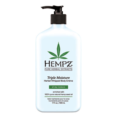 Hempz Triple Moisture Herbal Whipped Body Creme, 17 oz Pump Bottle, Grapefruit and Peach (110214403)
