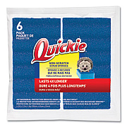 Quickie Non-Scratch Scrub Sponges, 4.25 x 2.5, Blue, 6/Pack (2052219)