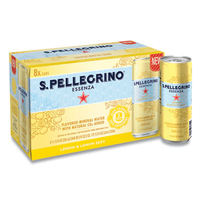 S. Pellegrino ESSENZA FLAVORED MINERAL WATER, LEMON AND LEMON ZEST, 11.15 OZ CAN, 8/PACK (24396914)