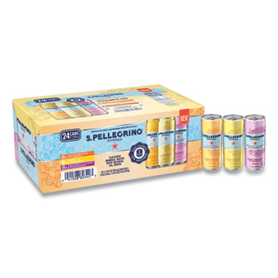 S. Pellegrino ESSENZA FLAVORED MINERAL WATER, ASSORTED FLAVORS, 11.15 OZ CAN, 24/PACK (24421539)