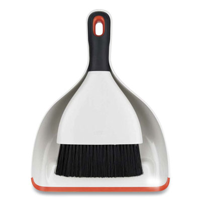OXO GOOD GRIPS DUST PAN AND BRUSH, 12 X 9, PLASTIC, WHITE (683571)