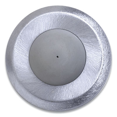 Tell Convex Wall Bumper, 2.5" x 0.75" x 2.5", Satin Chrome/Gray (DT100085)