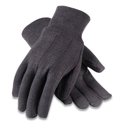 PIP POLYESTER/COTTON JERSEY GLOVES, MEN'S, BROWN, 12 PAIRS (177104)