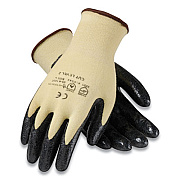 G-Tek KEV SEAMLESS KNIT KEVLAR GLOVES, LARGE, YELLOW/BLACK, 12 PAIRS (179392)