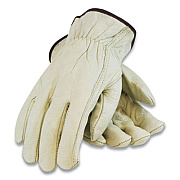 PIP TOP-GRAIN COWHIDE LEATHER WORK GLOVES, ECONOMY GRADE, SMALL, GRAY (179726)