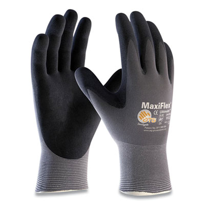 MaxiFlex ENDURANCE SEAMLESS KNIT NYLON GLOVES, X-LARGE, GRAY/BLACK, 12 PAIRS (179931)