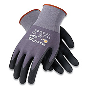 MaxiFlex ULTIMATE SEAMLESS KNIT NYLON GLOVES, NITRILE COATED MICROFOAM GRIP ON PALM AND FINGERS, LARGE, GRAY, 12 PAIRS (179947)