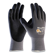 MaxiFlex ULTIMATE SEAMLESS KNIT NYLON GLOVES, NITRILE COATED MICROFOAM GRIP ON PALM AND FINGERS, MEDIUM, GRAY, 12 PAIRS (179948)