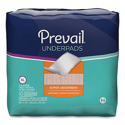 Prevail UNDERPADS, 30 X 30, WHITE, 100/CARTON (2699302)