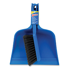 Quickie Bulldozer Brush and Dust Pan Set, 10 x 12, 2.5" Handle, Plastic, Blue (402ZQK)