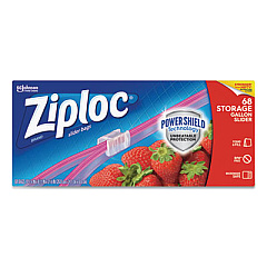 Ziploc SLIDER STORAGE BAGS, 1 GAL, 9.5" X 10.56", CLEAR, 9/CARTON (651305)