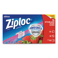 Ziploc Slider Storage Bags, Quart, 5.88" x 1.88" x 7.88", Clear, 76 Bags/Box, 9 Boxes/Carton (316490)
