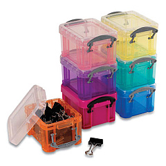Really Useful Box SNAP-LID STORAGE BIN, 0.03 GAL, 1.75" X 2.25" X 1.5", RANDOMLY ASSORTED COLORS (791523)
