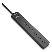 APC ESSENTIAL SURGEARREST SURGE PROTECTOR, 6 AC OUTLETS, 15 FT CORD, 1080 J, BLACK (24388700)