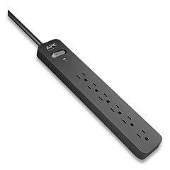 APC ESSENTIAL SURGEARREST SURGE PROTECTOR, 6 AC OUTLETS, 15 FT CORD, 1080 J, BLACK (24388700)