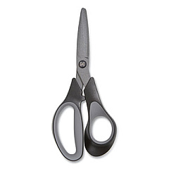 TRU RED Non-Stick Titanium-Coated Scissors, 7" Long, 2.88" Cut Length, Gun-Metal Gray Blades, Black/Gray Straight Handle (24380500)