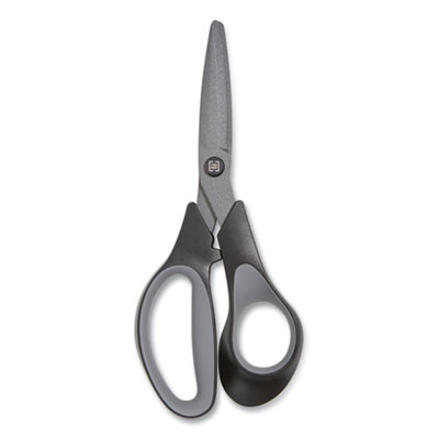 TRU RED Non-Stick Titanium-Coated Scissors, 7" Long, 2.88" Cut Length, Gun-Metal Gray Blades, Black/Gray Straight Handle (24380500)