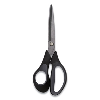 TRU RED Non-Stick Titanium-Coated Scissors, 7" Long, 3.86" Cut Length, Gun-Metal Gray Blades, Black/Gray Straight Handle (24380512)