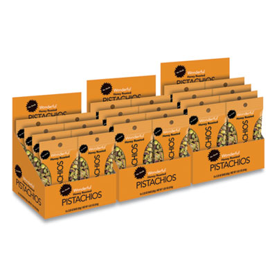 Paramount Farms WONDERFUL NO SHELLS HONEY-ROASTED PISTACHIOS, 2.25 OZ BAG, 24/CARTON (24420303)