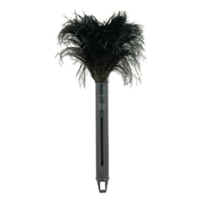 O'Dell POP TOP FEATHER DUSTER, OSTRICH, 9" TO 14 HANDLE, BLACK (759742)