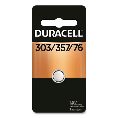 Duracell Button Cell Battery, 303/357, 1.5 V, 6/Box (D303357PK)