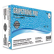 GripStrong Poly Foodservice Grade Polyethylene Gloves, Powder-Free, Large, 9.5" Long, Clear, 500/Box, 20 Boxes/Carton (GSPE504)