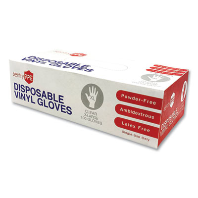 GN1 Single Use Vinyl Glove, Clear, X-Large, 100/Box, 10 Boxes/Carton (PE17332)