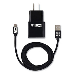 Altec Lansing Fabric Lightning Charging Cable, 3 ft, Black (AL9090)