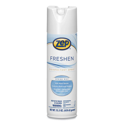 Zep Freshen Disinfectant Spray, Spring Mist, 15.5 oz Aerosol Spray, 12/Carton (1050017)