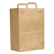 Ross & Wallace Paper Products Grocery Paper Bags, 1/6 BBL Size, 70# Basis Weight, Flat Handles, 12" x 7" x 16.25", Kraft, 300/Bundle (SK1670EZ300)
