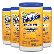 Fabuloso Multi Purpose Wipes, Lemon, 7 x 7, 90/Canister, 4 Canisters/Carton (97298)