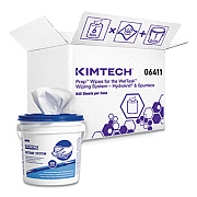 Kimtech WetTask System Prep Wipers for Bleach/Disinfectants/Sanitizers Hygienic Enclosed System, Bucket Included, 140/Roll,6 Rolls/CT (0641103)