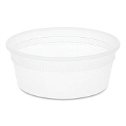 Pactiv Evergreen DELItainer Microwavable Container Bulk, 8 oz, 4.55 x 4.55 x 1.8, Translucent, 480/Carton (L5008Y)