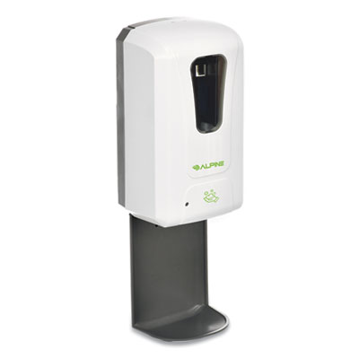 Alpine Automatic Hands-Free Foam Hand Sanitizer/Soap Dispenser with Drip Tray, 1,200 mL, 6 x 4.4 x 18, White (430FT)