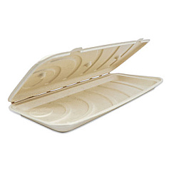 World Centric Fiber Hinged Containers, Pizza/Flatbread Containers, 6.6 x 13.7 x 1.3, Natural, 200/Carton (PBSCU13)