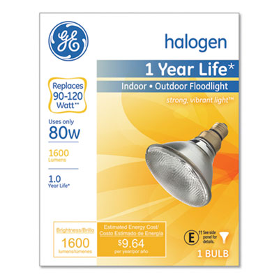 Energy-Efficient PAR38 Halogen Bulb, 90 W, Crisp White (62706)