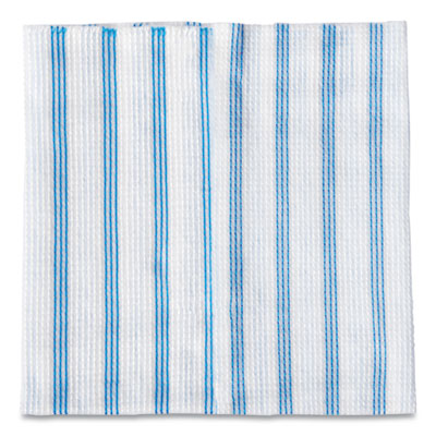 Rubbermaid Commercial HYGEN Disposable Microfiber Cleaning Cloths, 12 x 12, White/Blue Stripe, 600/Carton (2134283)