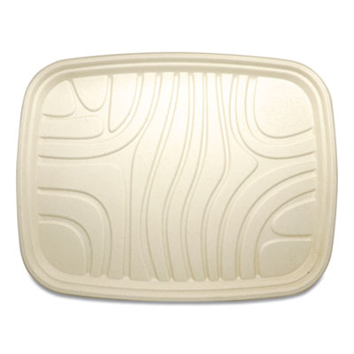 World Centric Fiber Foodservice Trays, PLA Lined, PFAS Free, 18 x 14 x 1, Natural, Paper, 100/Carton (TRSC1418LF)