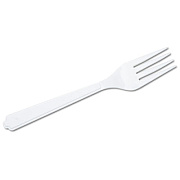 AbilityOne 7340000221315, SKILCRAFT, Plastic Flatware, Type III, Fork, White, 100/Pack
