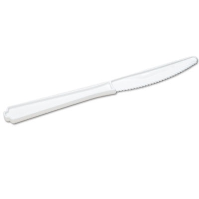 AbilityOne 7340000221316, SKILCRAFT, Plastic Flatware, Type III, Knife, White, 100/Pack