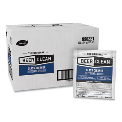 Diversey Beer Clean Glass Cleaner, Powder, 0.5 oz. Packet, 100/Carton (990221)