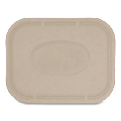 World Centric Fiber Lids for Fiber Containers, 7.8 x 10.1 x 0.5, Natural, Paper, 400/Carton (TRLSC10LF)
