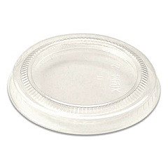 World Centric PLA Lids for Fiber Portion/Souffle Cups, 2.6" Diameter x 0.3" h, Clear, Plastic, 2,000/Carton (CPLCS2S)