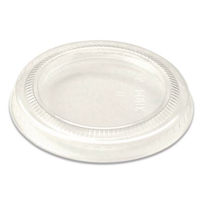 World Centric PLA Lids for Fiber Portion/Souffle Cups, 2.6" Diameter x 0.3" h, Clear, Plastic, 2,000/Carton (CPLCS2S)